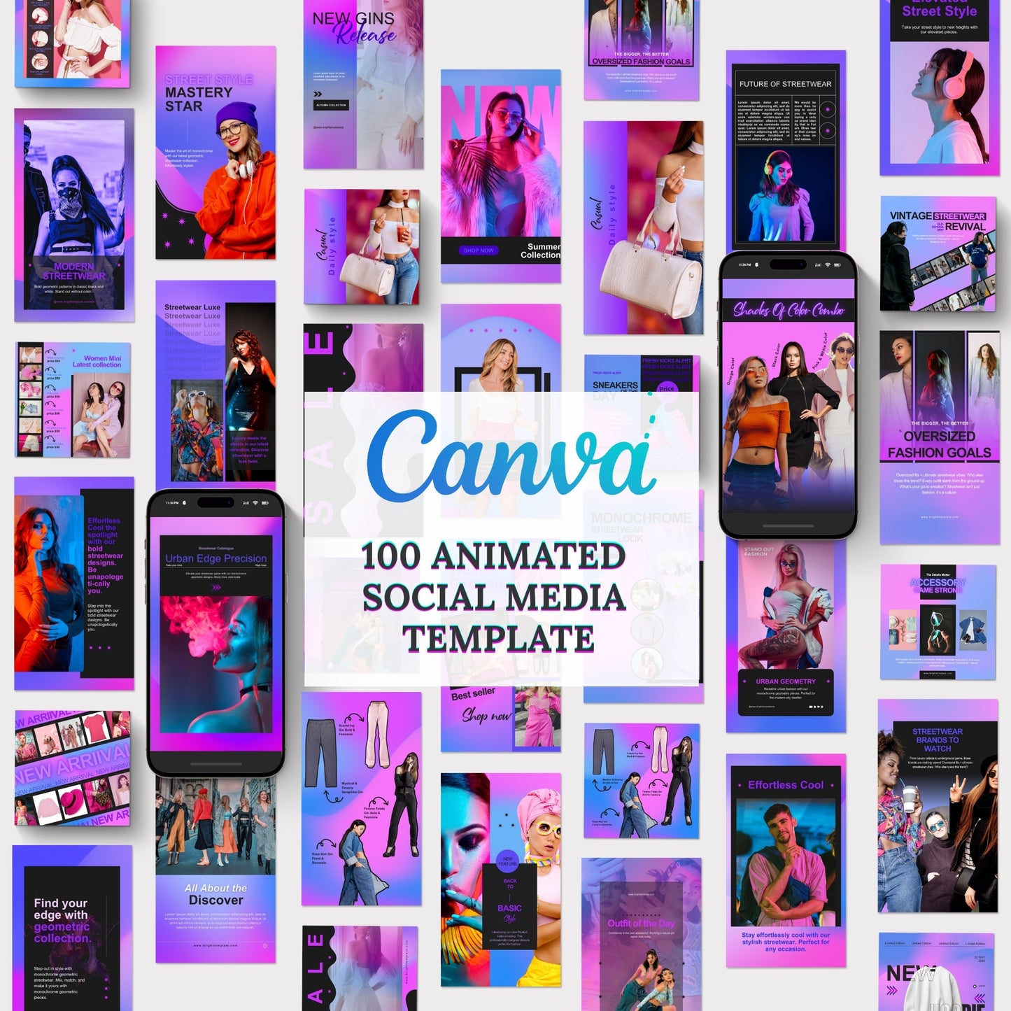 The BrightGrap Mega Instagram Social Media Template Bundle – 1300+ Animated Canva Templates from 11 Best-Selling Packs