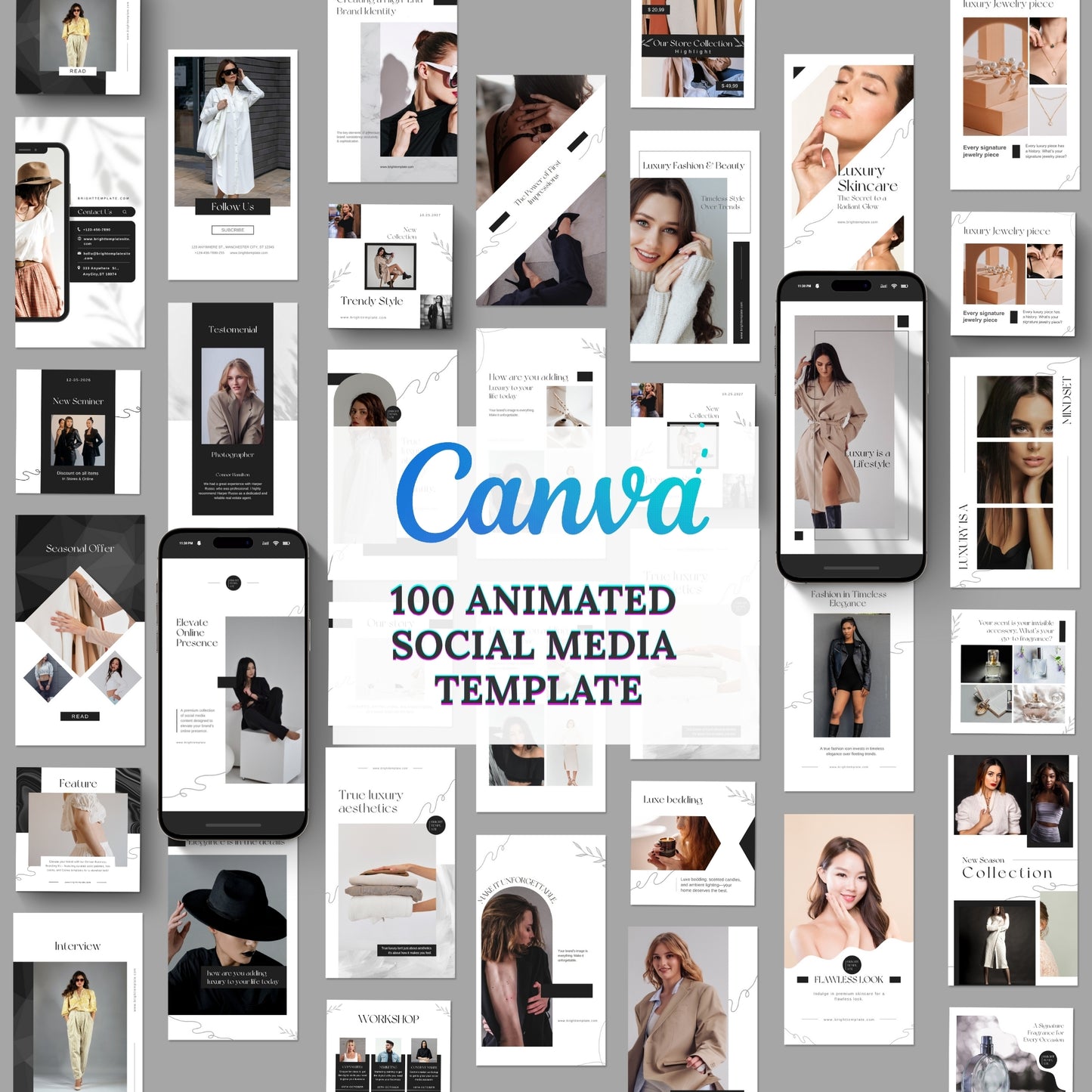 The BrightGrap Mega Instagram Social Media Template Bundle – 1300+ Animated Canva Templates from 11 Best-Selling Packs
