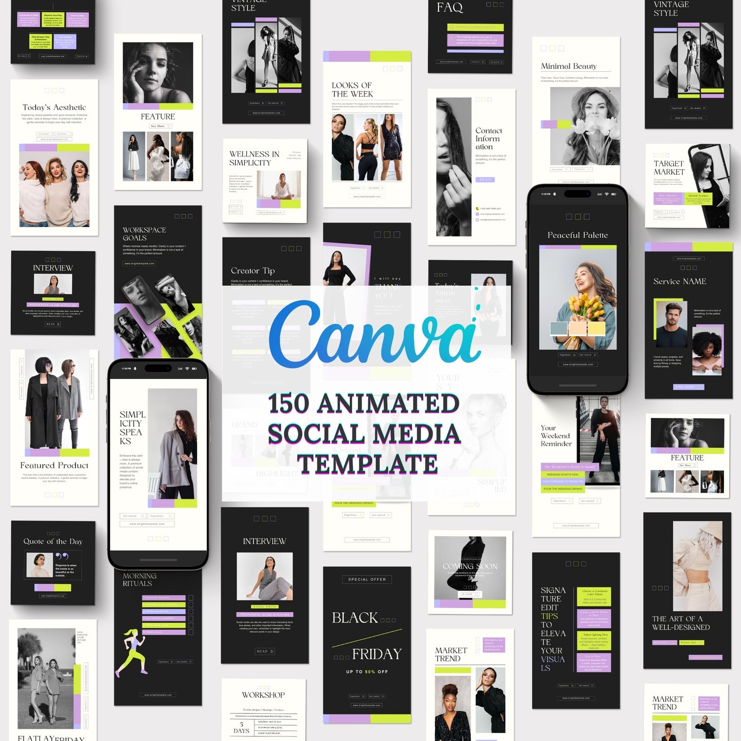 The BrightGrap Mega Instagram Social Media Template Bundle – 1300+ Animated Canva Templates from 11 Best-Selling Packs