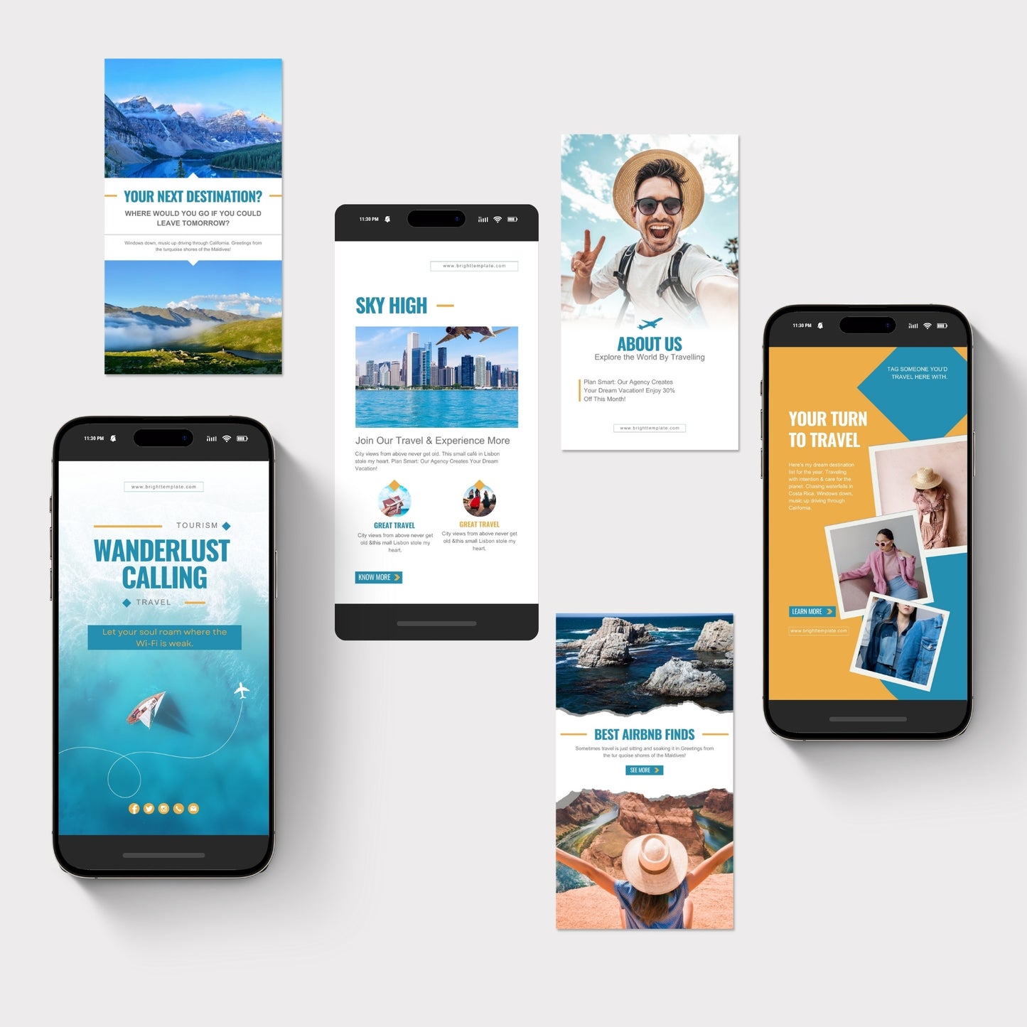 150 Travel Agency Canva Animated Instagram & Pinterest Templates | Tourism & Lifestyle Social Media Bundle