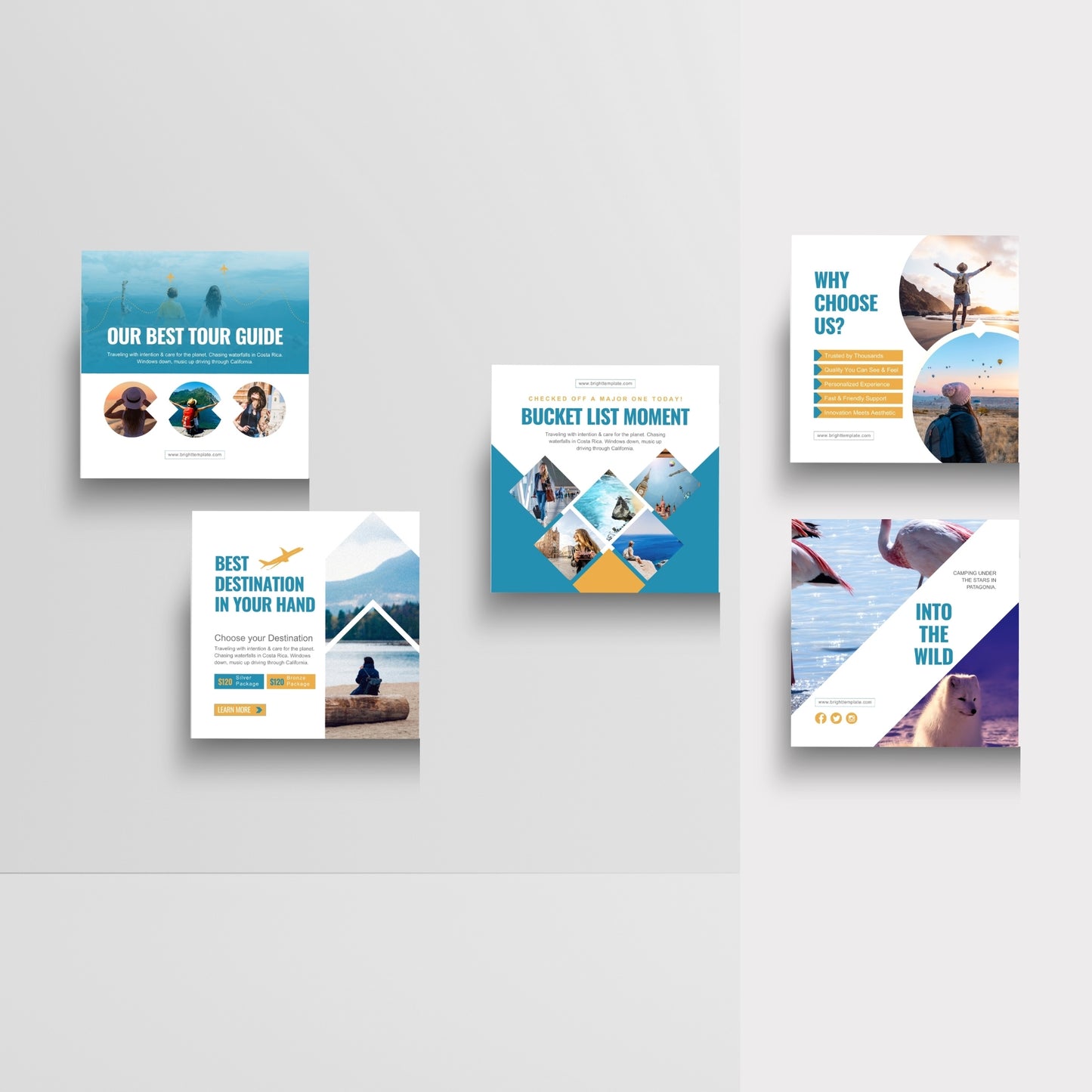 150 Travel Agency Canva Animated Instagram & Pinterest Templates | Tourism & Lifestyle Social Media Bundle
