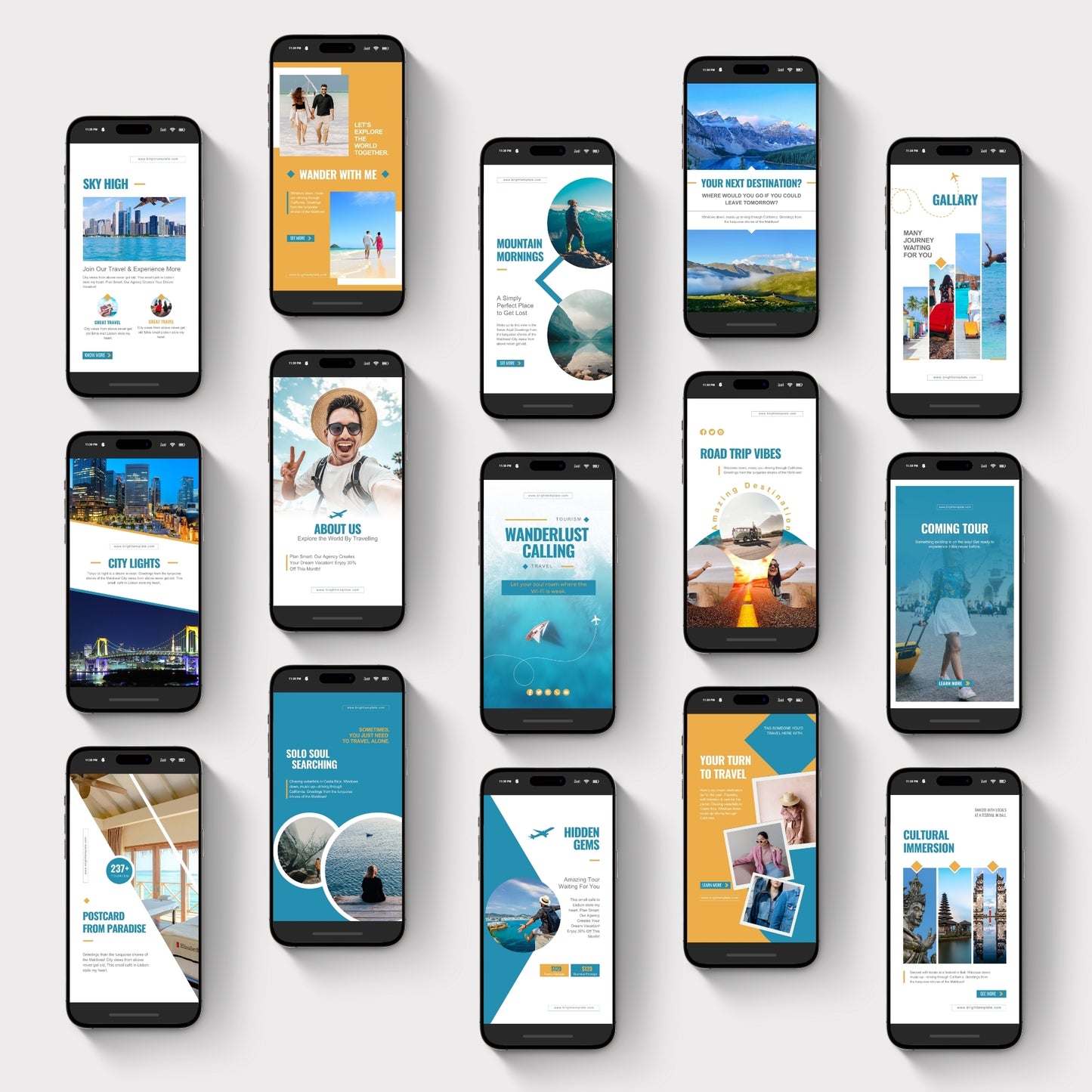 150 Travel Agency Canva Animated Instagram & Pinterest Templates | Tourism & Lifestyle Social Media Bundle