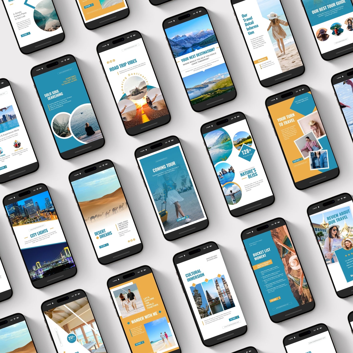 150 Travel Agency Canva Animated Instagram & Pinterest Templates | Tourism & Lifestyle Social Media Bundle