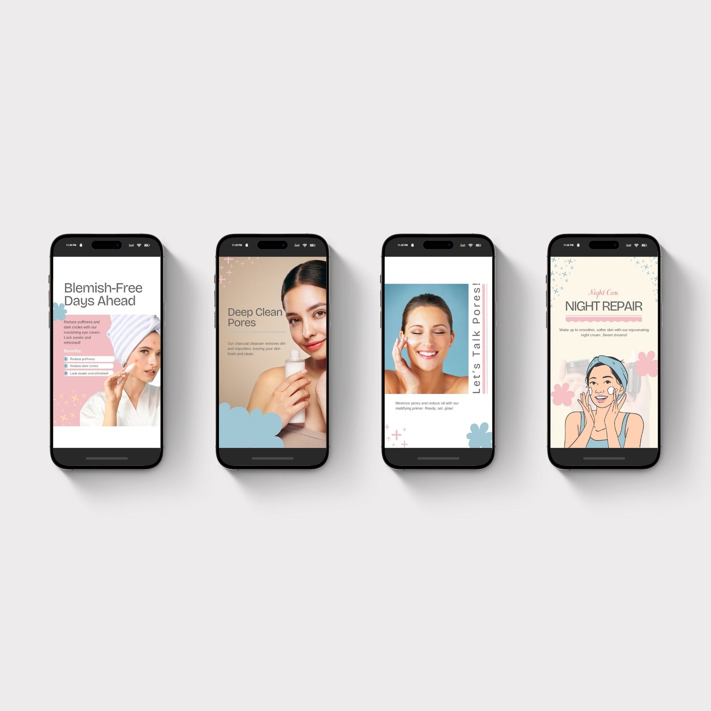 100 Skincare Canva Animated Instagram Social Media Templates Bundle | Fashion, Lifestyle & Small Business
