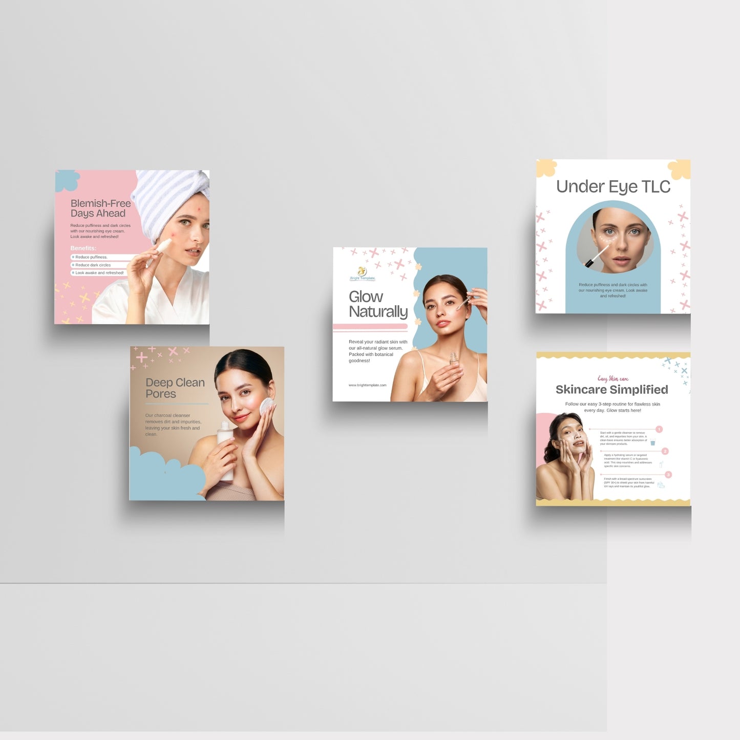 100 Skincare Canva Animated Instagram Social Media Templates Bundle | Fashion, Lifestyle & Small Business