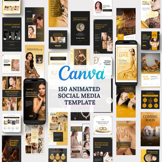 150+ Animated Canva Instagram Templates Bundle | For Jewellery, Fashion & Product-Based Brands